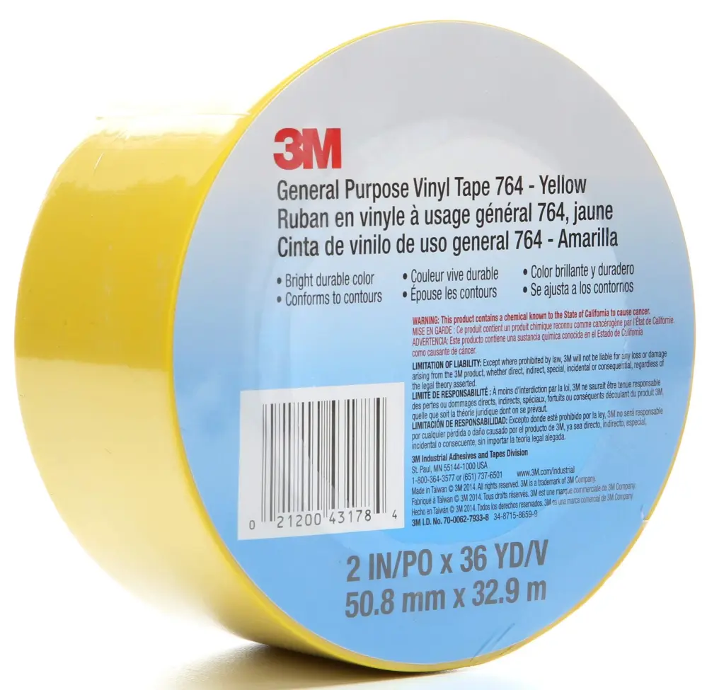3M Vinyl Tape 764, General Purpose, Airy Traffic Floor Marking, Social Distancing, Color Coding, Safety, Bundling