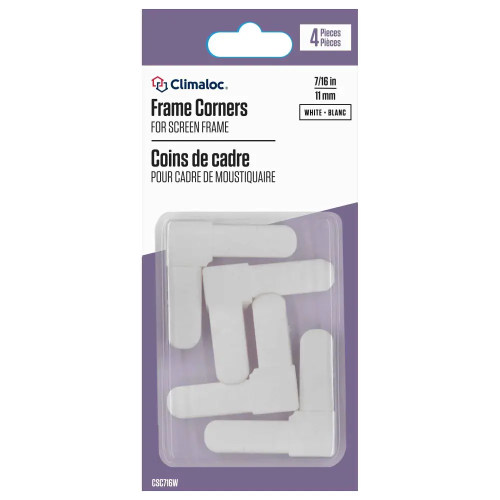 White Frame Corners 7/16" Screen Frame, 4-Piece