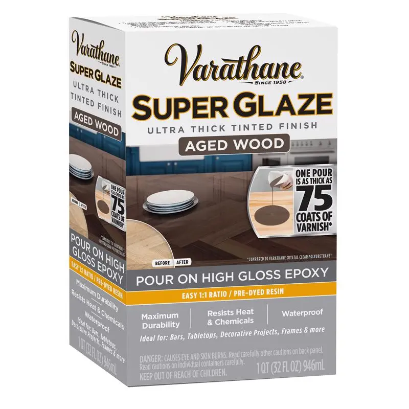 Varathane 363903 Super Glaze High-Gloss Wood Glaze Classic Grey 1 Quart