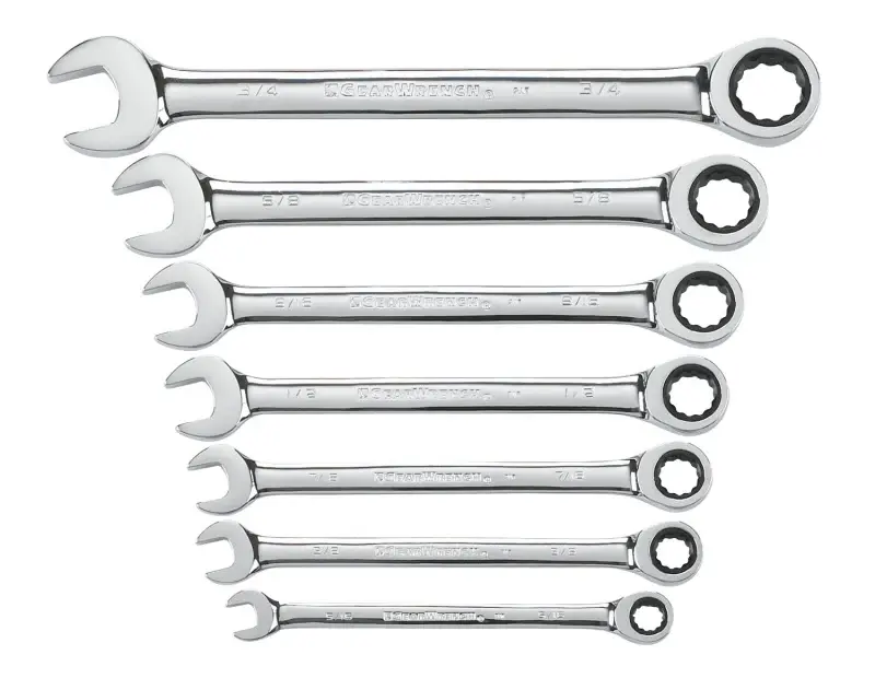 GearWrench 9317 Wrench Adjust, 7-Piece, Steel, Polished Chrome, Specifications: SAE Measurement